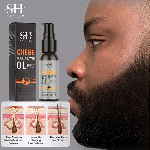 Sevich Men Beard Growth Essential Chebe Fast Beard Growth Enhancer Professional Hair Loss Treatment Products Beard Care Serum
