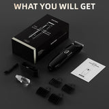 Groin - Body Trimmer Kit- Waterproof Electric Body Hair Grooming Tool With LED Spotlight  Adjustable 3-12mm Guide Combs  Ceramic Blades-Rechargeable Battery For Men S Full Body Trimming