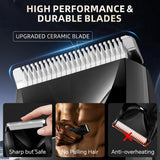 Groin - Body Trimmer Kit- Waterproof Electric Body Hair Grooming Tool With LED Spotlight  Adjustable 3-12mm Guide Combs  Ceramic Blades-Rechargeable Battery For Men S Full Body Trimming